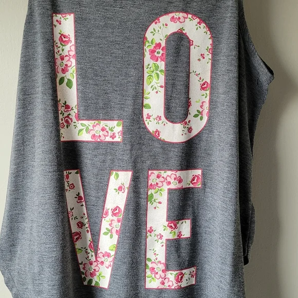 Love Floral Tank Top BOBBIE BROOKS Women's XL - Picture 1 of 6